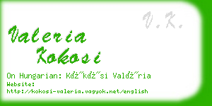 valeria kokosi business card